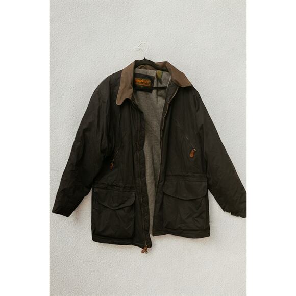 Vintage Timberland Weathergear Waxed Field Jacket Men’s XL 2001 Leather Collar - Picture 4 of 5